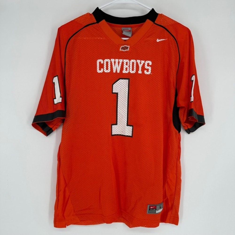 Vintage Y2K‎ Nike Oklahoma State Cowboys #1 Football Jersey Orange Mens Large